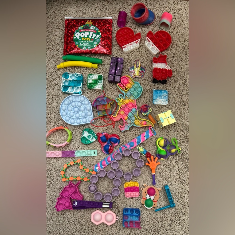 Pop It Pets Winter Limited Edition Fidget Sensory Keychain Silicone Toy Lot
